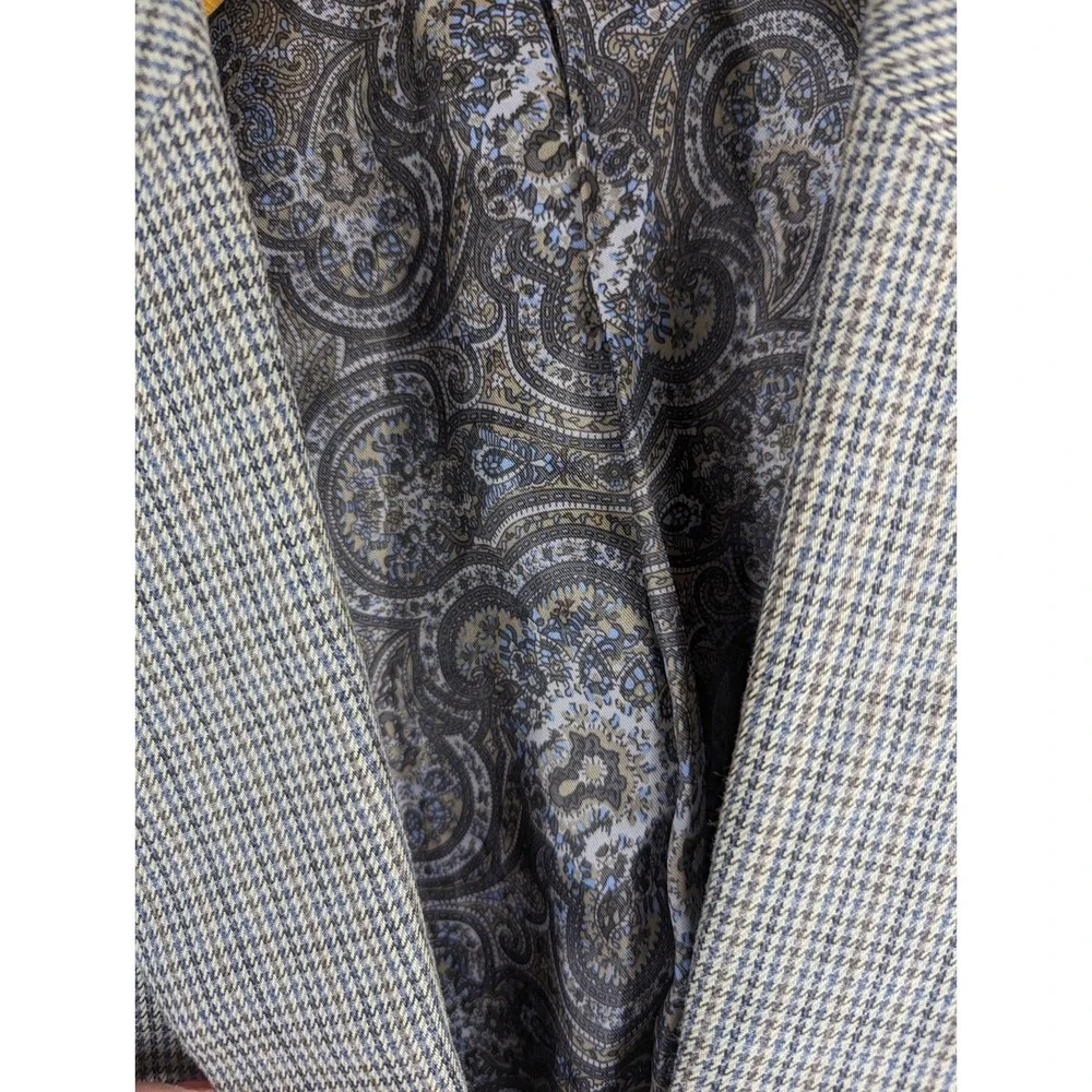 LAUREN Ralph Lauren Men's Houndstooth Sport Coat Silk Wool Jacket Sz 42L Paisley